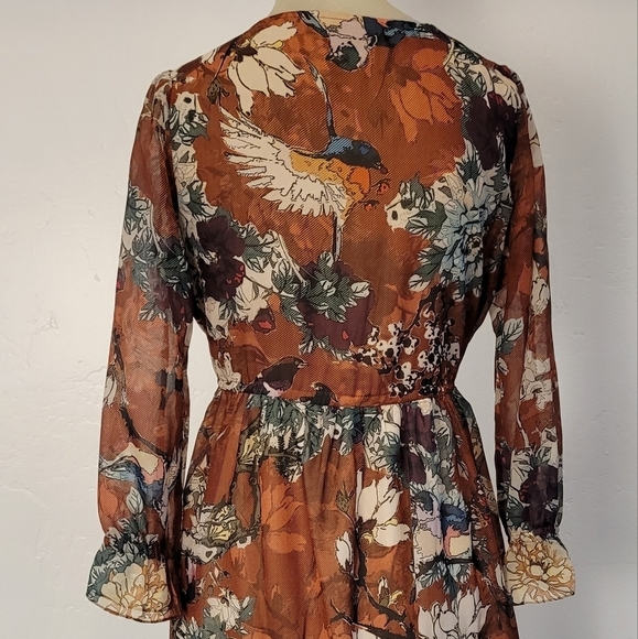 Anthropologie *HEMANT & NANDITA* ZERI PEASANT MIDI DRESS - Picture 6 of 11